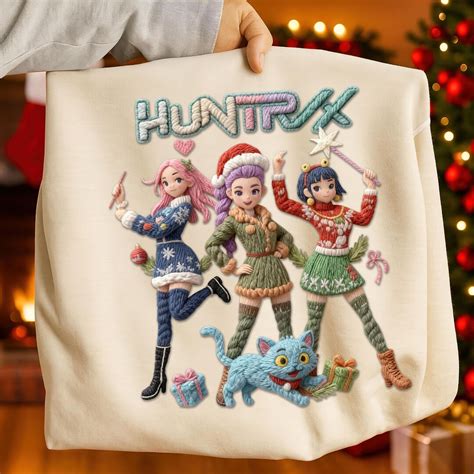 Buy Christmas Huntrix Kpop Demon Hunters Faux Crochet PNG, Kpop Huntrix ...