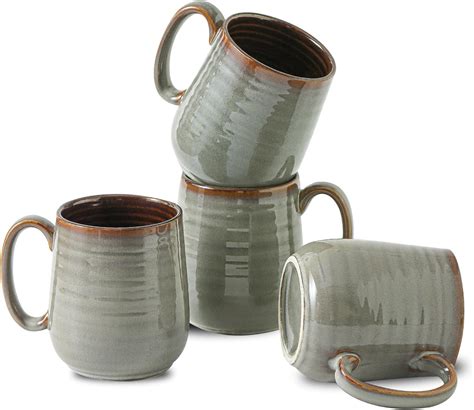 Amazon.com: HASENSE Coffee Mugs Set of 4, 12 oz Coffee Cups Ceramic ...