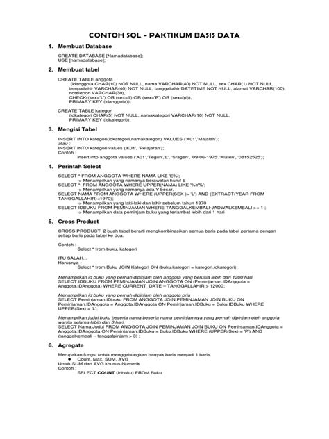 Image result for Contoh SQL Database