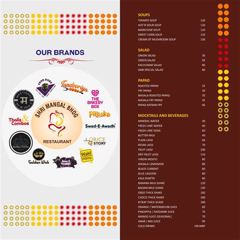 Menu at Shri Mangal Bhog Food Court, Indore