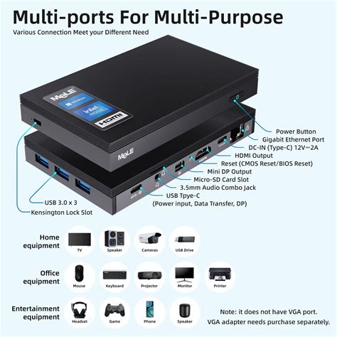 MeLE Quieter 3C Fanless Mini PC N5105, LPDDR4, Windows11 Pro, HDMI * 2