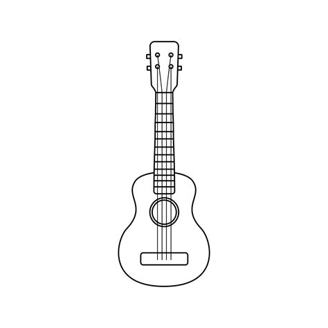 Black outline ukulele isolated on white background 10814877 Vector Art at Vecteezy