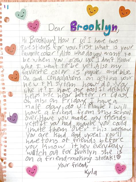 Pen Pal Friendships Connect Students : Clarke Schools for Hearing and ...