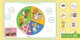 Healthy Eating Pie Chart - Matching Game (teacher made)
