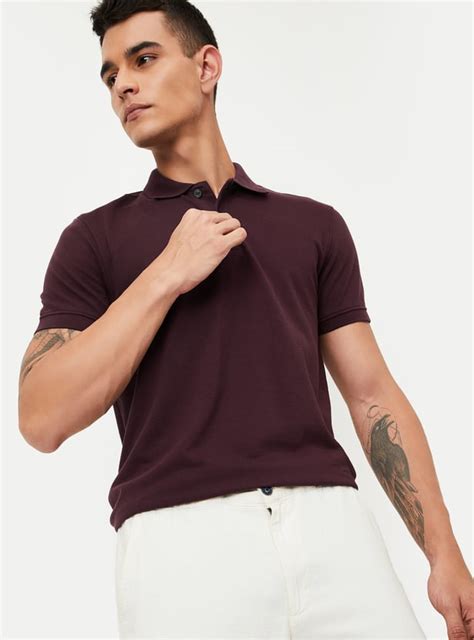 Buy Men Solid Polo T-shirt Online at just Rs. 399.0 - 1000014664196 ...