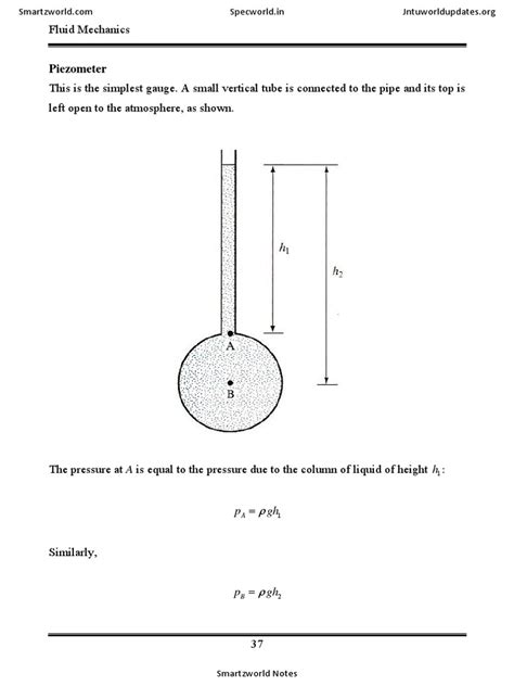 Manometer - Fluid Mechanics | Download Free PDF | Pressure Measurement | Phases Of Matter