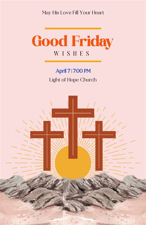 Free Good Friday Service Poster Template to Edit Online