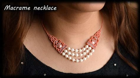 Macrame Tutorial | DIY Macrame Necklace with Pearl | Pearl Necklace ...