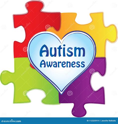 Puzzle Pieces Autism Awareness Logo Stock Illustration - Illustration ...
