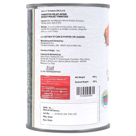 San Marzano Whole Peeled Tomatoes In Tomato Juice - Urban – Fresh Aisle