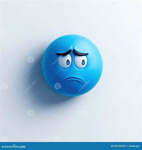 A Sad Blue Emoji Trapped In Ice, Conveying A Feeling Of Being Stuck Or ...