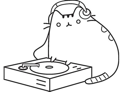 Music Pusheen coloring page - Download, Print or Color Online for Free