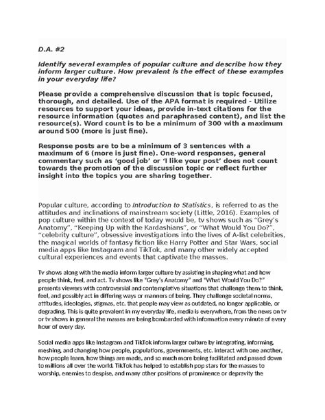 Two Examples Of Popular Culture at Dawn Boykins blog