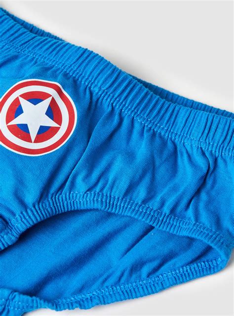 Buy Boys Assorted Captain America Printed Elasticated Briefs - Pack of ...