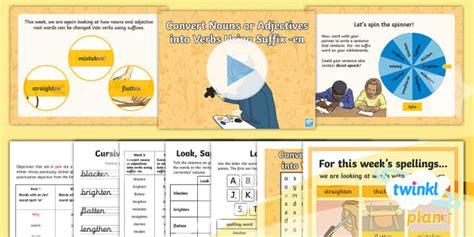 PlanIt Spelling Year 5 Term 2B W6: Convert Nouns or Adjectives into Verbs