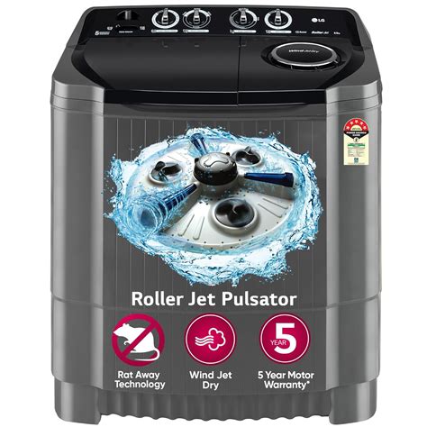 LG 8.5 Kg 5 Star Wind Jet Dry Rat Away Technology Semi-Automatic Top ...