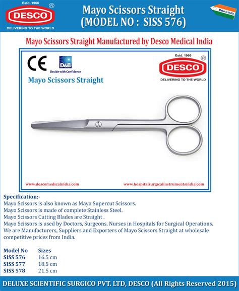 Mayo Scissors Straight | Manufacturer, Exporter & Supplier | DESCO