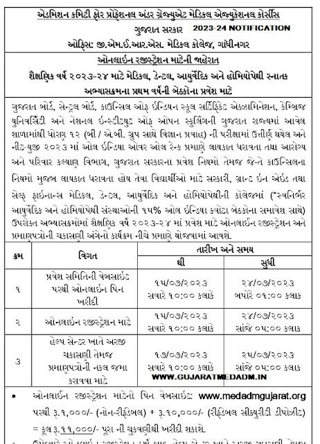 Gujarat MBBS Admission 2024, MBBS Admission Gujarat Medadmgujarat UG ...