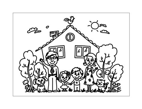 Family And House Coloring Pages