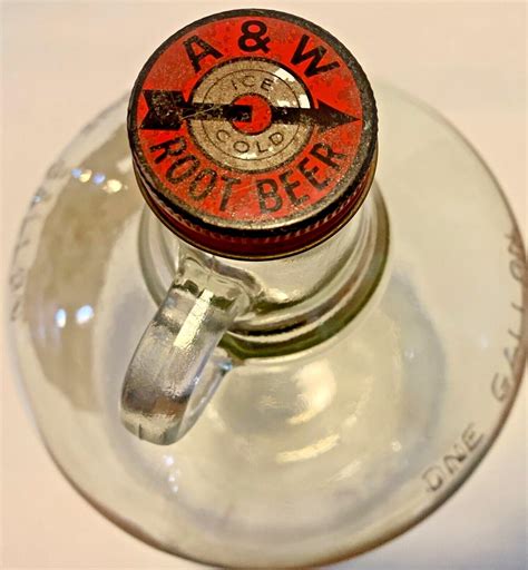 Old Vintage Labeled A & W ROOT BEER 1 Gallon Glass Jug Bottle With Cap ...