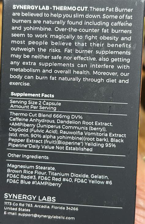 Synergy Labs Thermocut Fat burner 60 Capsules – The Protein Store