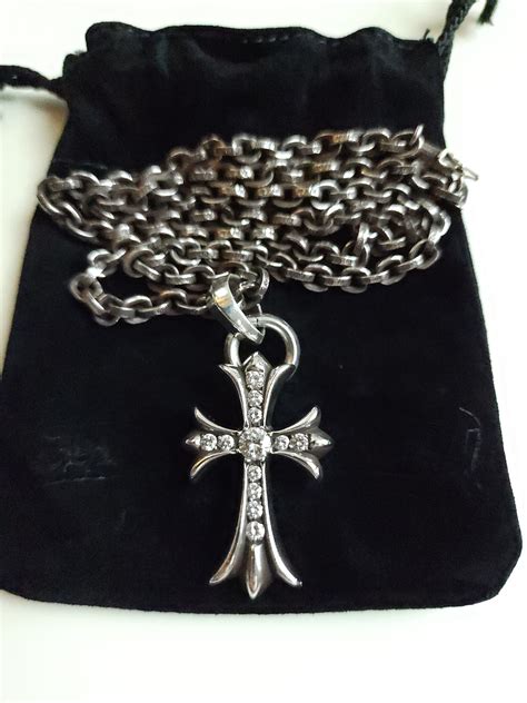 Chrome Hearts Chrome Hearts Factory Set Diamond Cross Paper Chain ...