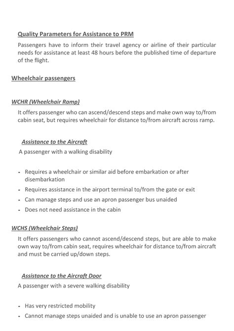 6 pax handling in airport - Quality Parameters for Assistance to PRM ...