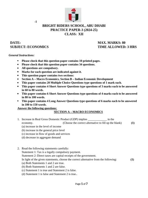 Image result for Economic Question Paper