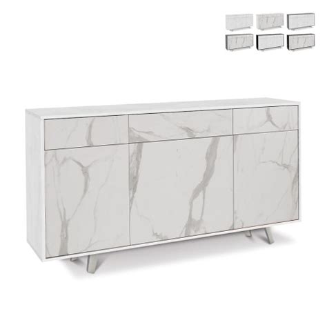 Credenza Cucina LIFEZEAL Con Ante E Cassetti - Moderna, Salvaspazio, In Legno E Metallo, 60x30x113cm