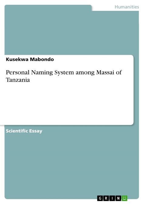 Buy Personal Naming System among Massai of Tanzania Book Online at Low ...