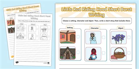 Little Red Riding Hood Short Burst Writing Template