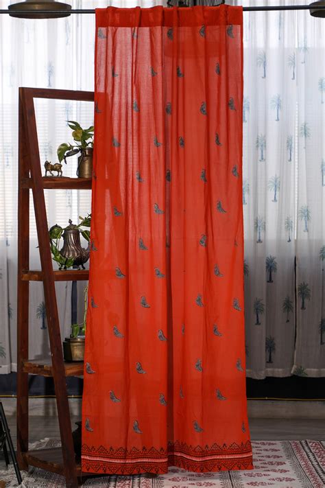 SootiSyahi 'Dawning Pastel' Handblock Printed Cotton Door Curtain