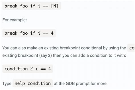Image result for GDB Conditional Breakpoint Command
