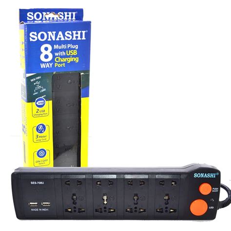 Sonashi SES-708U 8 Way 2-USB Charging Port, 3- Port 4 Heavy Charging,2 ...