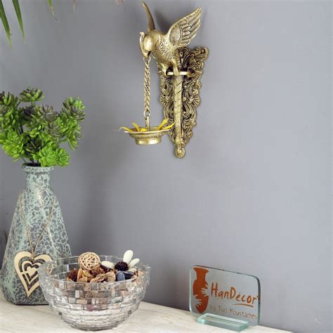 Buy Parrot Design Wall Hanging Diya Brass Showpiece Online at Best Price