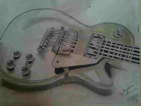 Electric Guitar Pencil Drawing at PaintingValley.com | Explore ...