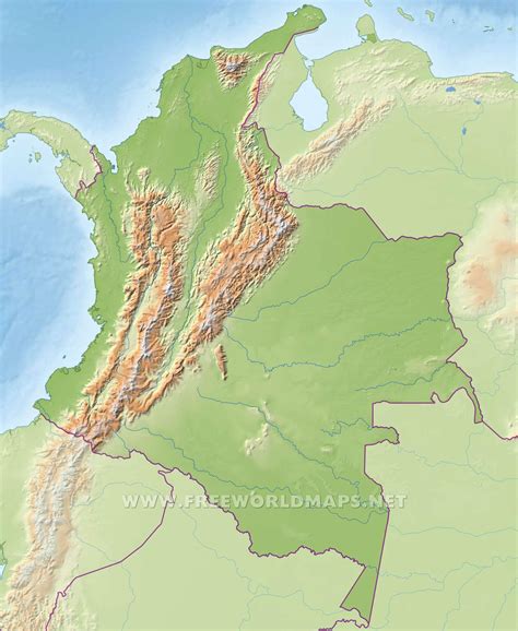 Colombia Physical Map