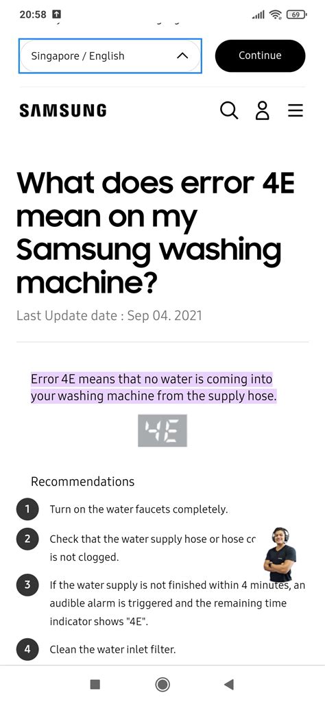 Image result for Samsung Washing Machine 4E Error Code