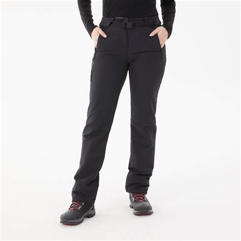 Women Snow Hiking Water-Repellent Winter Pants 500 - Black