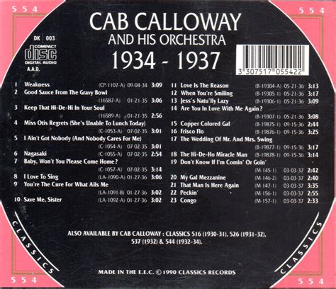 The Vintage Music Blog: The Chronological Cab Calloway and His ...