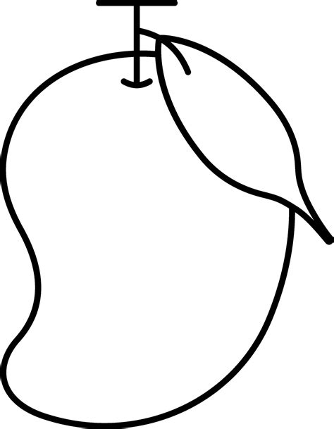 Mango Fruit Vector Icon In Black Outline. 24951030 Vector Art at Vecteezy
