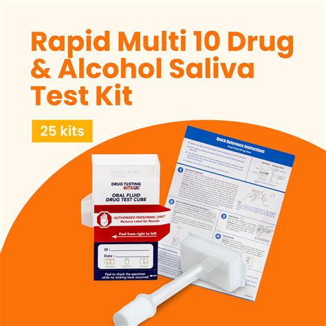 Rapid Multi 10 Drug & Alcohol Saliva Test Kit (25 Tests) | Drug Testing Kits UK