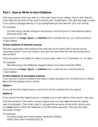 Image result for Harvard Citation Examples