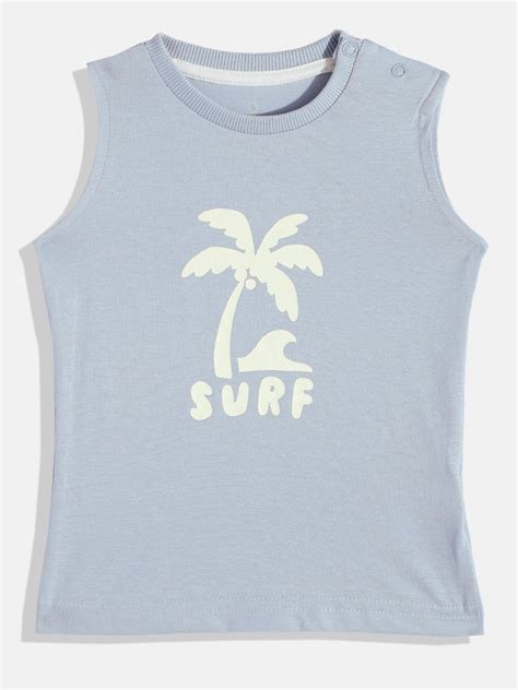 Mothercare Mini Boys Beach Buddy Printed Sleeveless Vest - Blue
