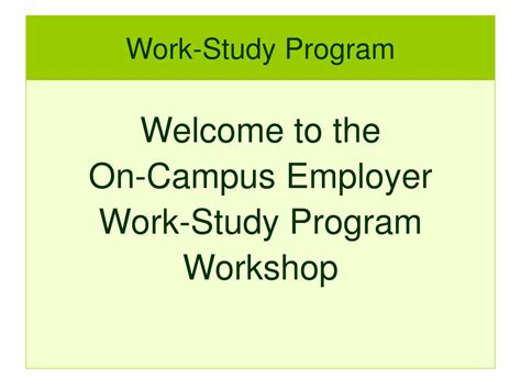 Image result for Requirement for Work Study Program