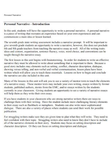 Image result for Personal Narrative Sample