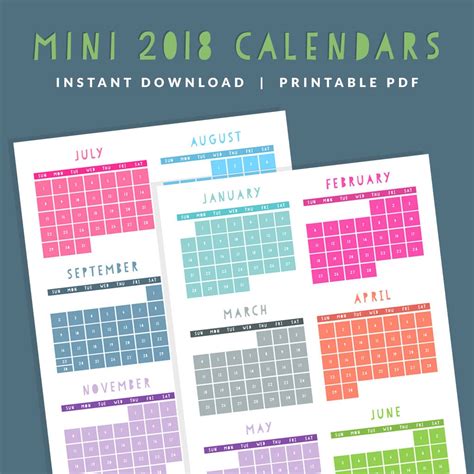 Free mini calendar printable - retylp