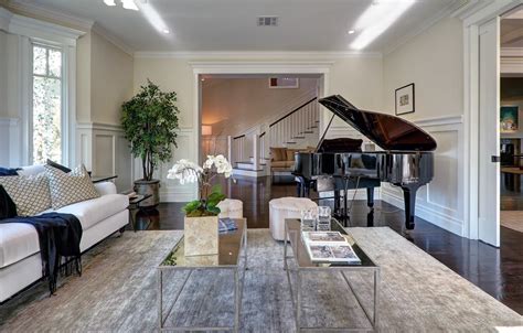 Wallpaper interior, piano, living room, Toluca Lake house for mobile ...