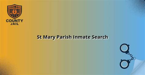 St Mary Parish Inmate Search