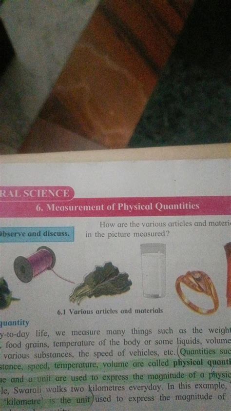 RAL SCIENCE Measurement of Physical Quantities How are the various artic..